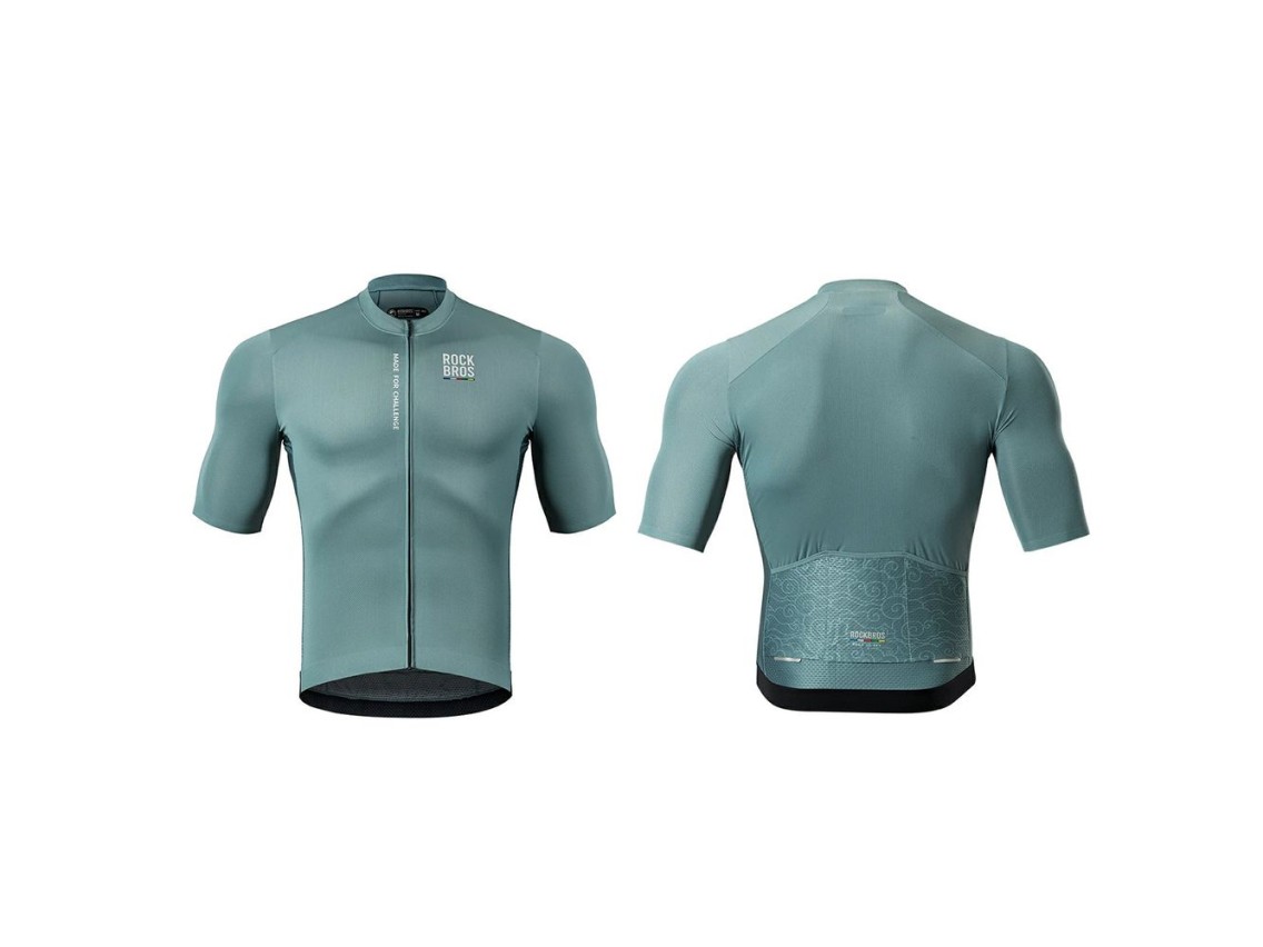 Camisa de ciclismo masculina Rockbros 15120014017 ROAD TO SKY, manga curta, tamanho M - cinza-azulad