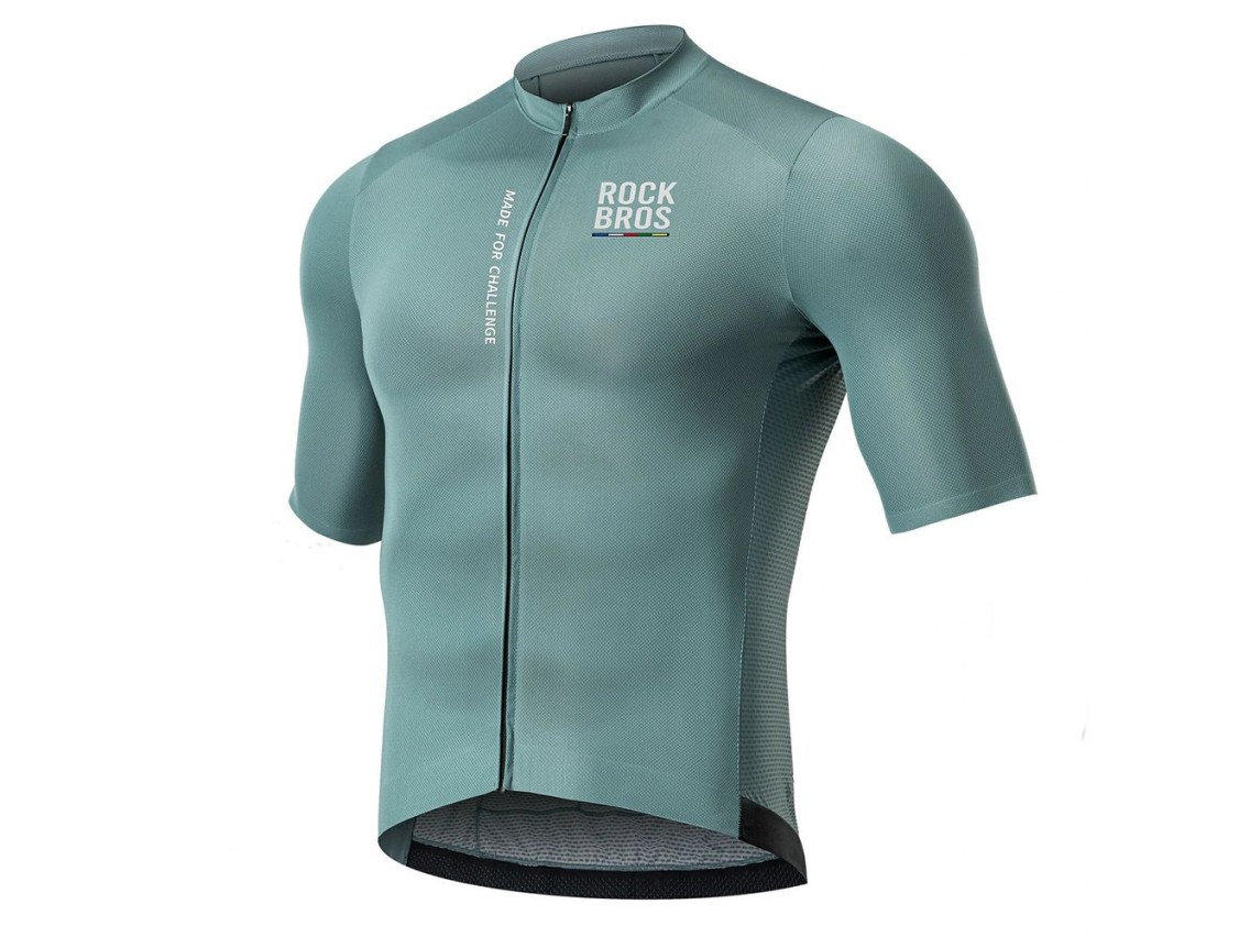 Camisa de ciclismo masculina Rockbros 15120014018 ROAD TO SKY, manga curta, tamanho G - cinza-azulad