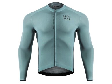 Maillot de ciclismo de manga larga para hombre Rockbros 15120015018 ROAD TO SKY, talla L - gris-azul