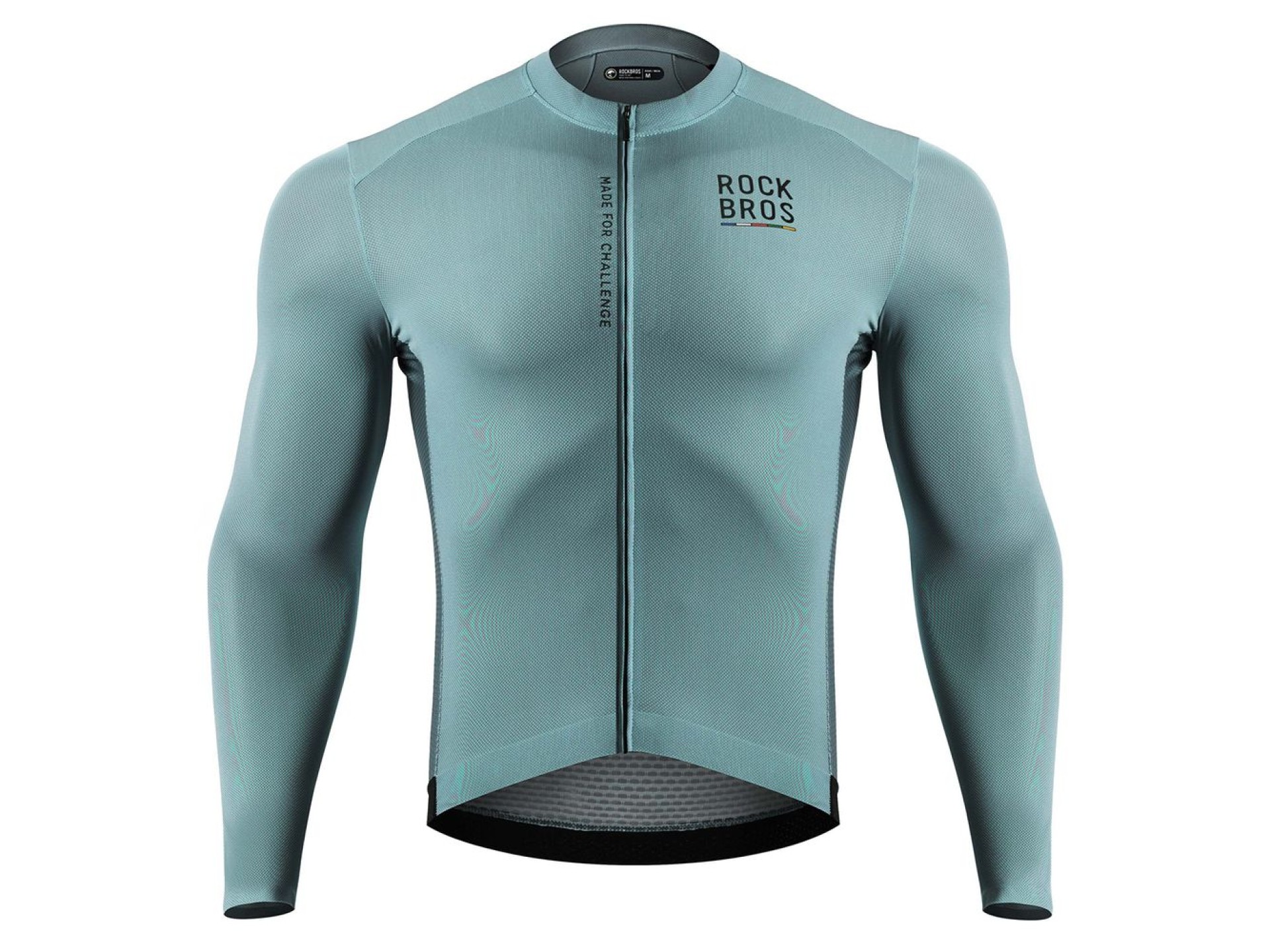 Maillot de ciclismo de manga larga para hombre Rockbros 15120015018 ROAD TO SKY, talla L - gris-azul