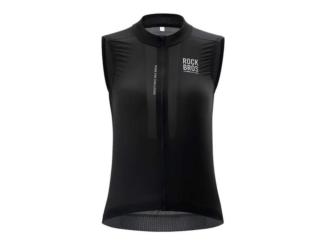 Chaleco de ciclismo ligero y transpirable Rockbros TLMJ003 ROAD TO SKY para mujer, talla S - Negro