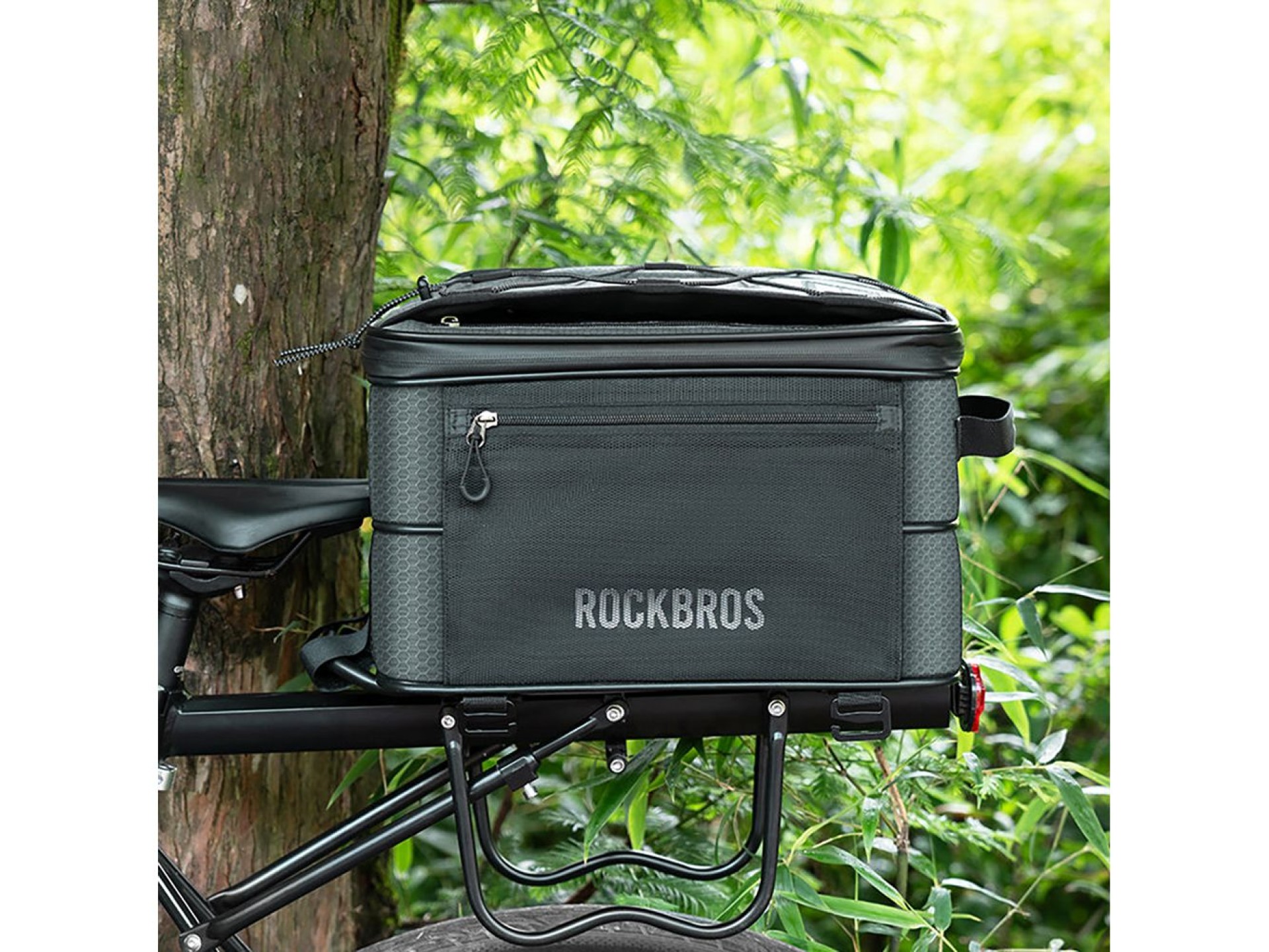 Bolsa plegable para bicicleta Rockbros A30 ROAD TO SKY para maletero de 15-30L - Gris