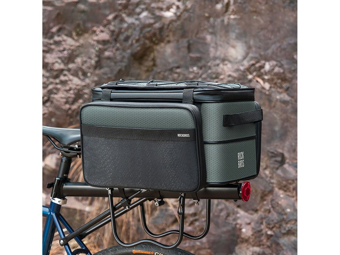 Bolsa plegable para bicicleta Rockbros A30 ROAD TO SKY para maletero de 15-30L - Gris