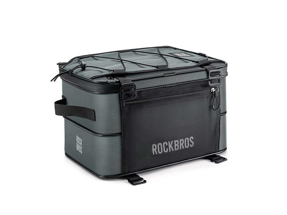 Bolsa plegable para bicicleta Rockbros A30 ROAD TO SKY para maletero de 15-30L - Gris