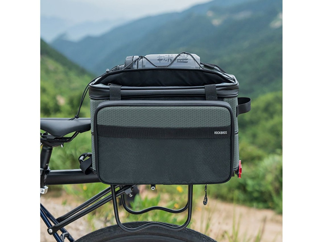 Bolsa plegable para bicicleta Rockbros A30 ROAD TO SKY para maletero de 15-30L - Gris