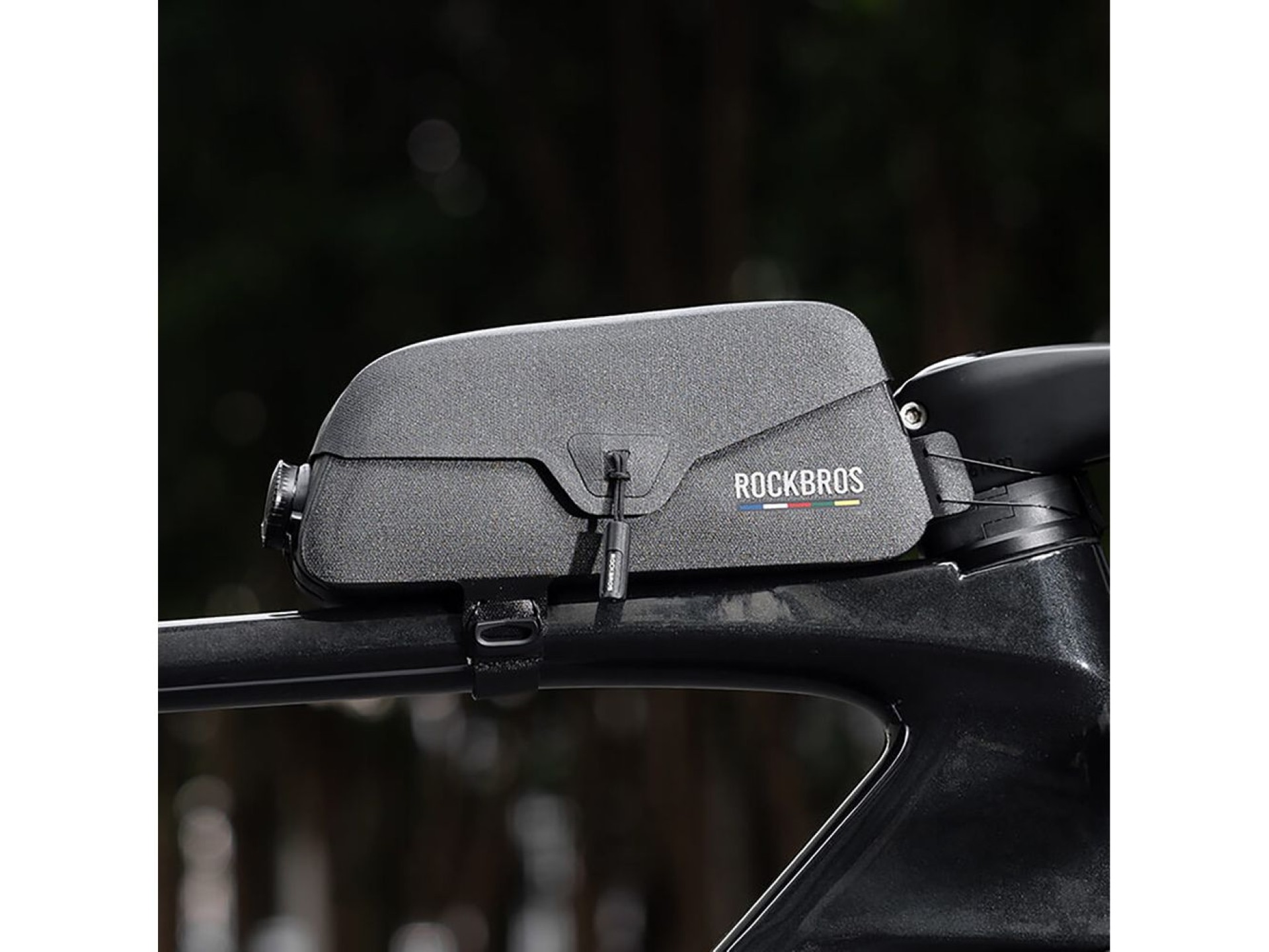 Bolsa impermeável para quadro de bicicleta Rockbros AS-134 ROAD TO SKY 0,6 l - preta