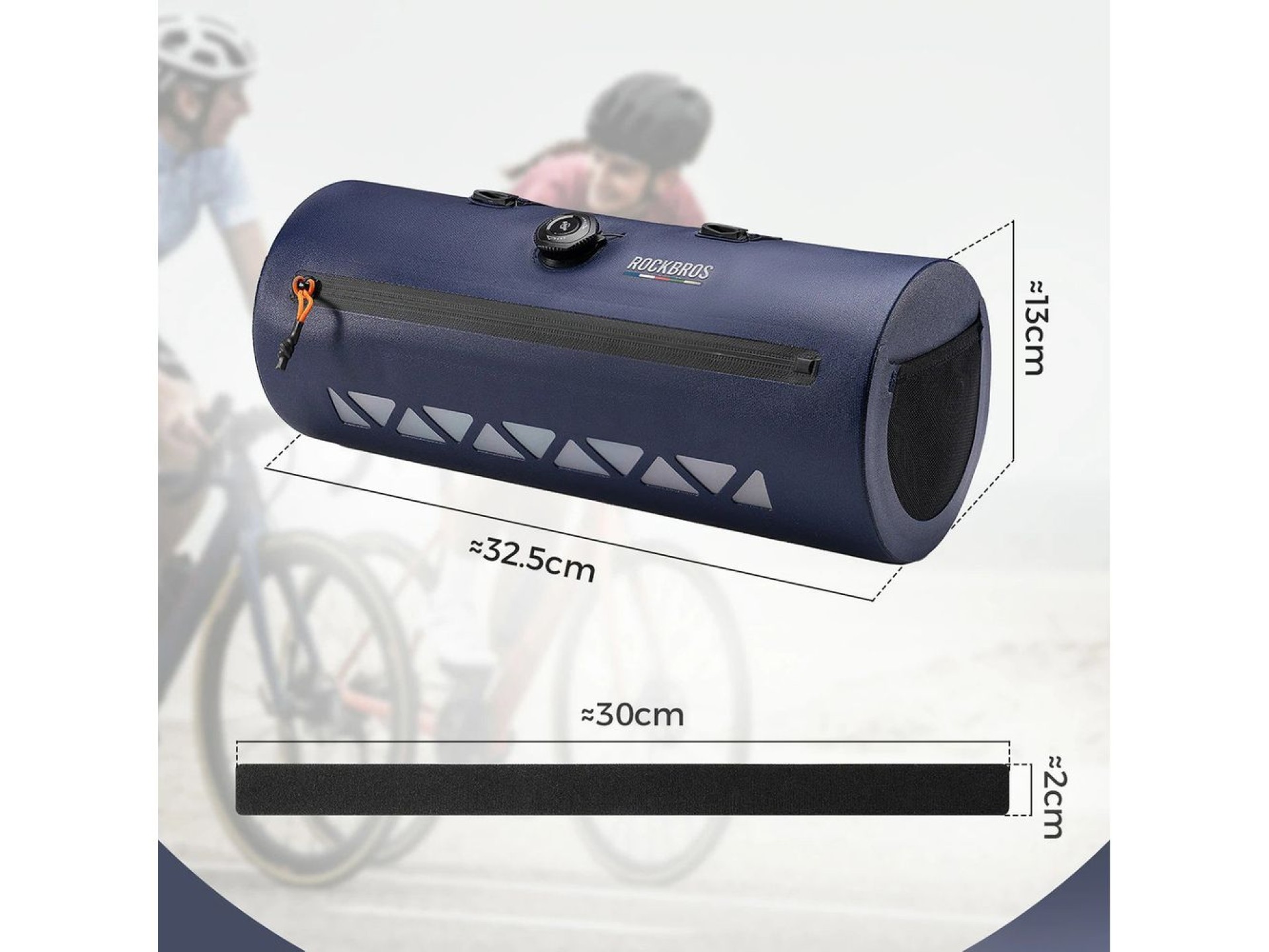 Bolsa para manillar de bicicleta Rockbros AS-144 ROAD TO SKY, impermeable, 4 l - azul