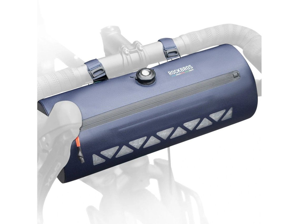 Bolsa de guidão para bicicleta Rockbros AS-144 ROAD TO SKY, impermeável, 4 litros - azul