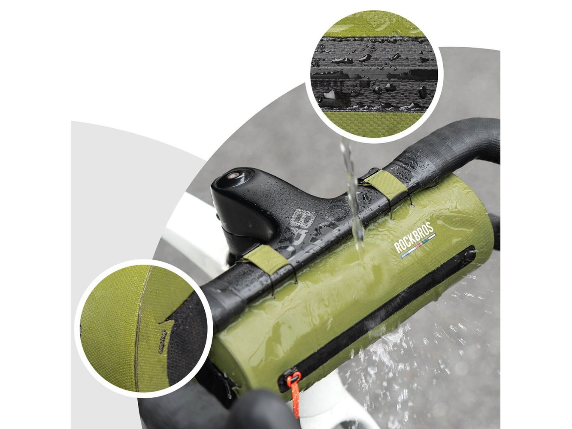 Rockbros AS-145 ROAD TO SKY handlebar bicycle bag, waterproof, 2 l - green
