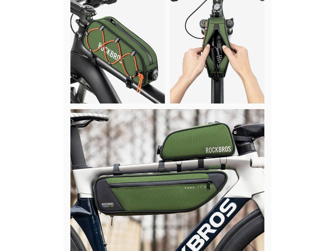 Bolsa de quadro imperme�vel Rockbros TL004 ROAD TO SKY 0,7 l - verde