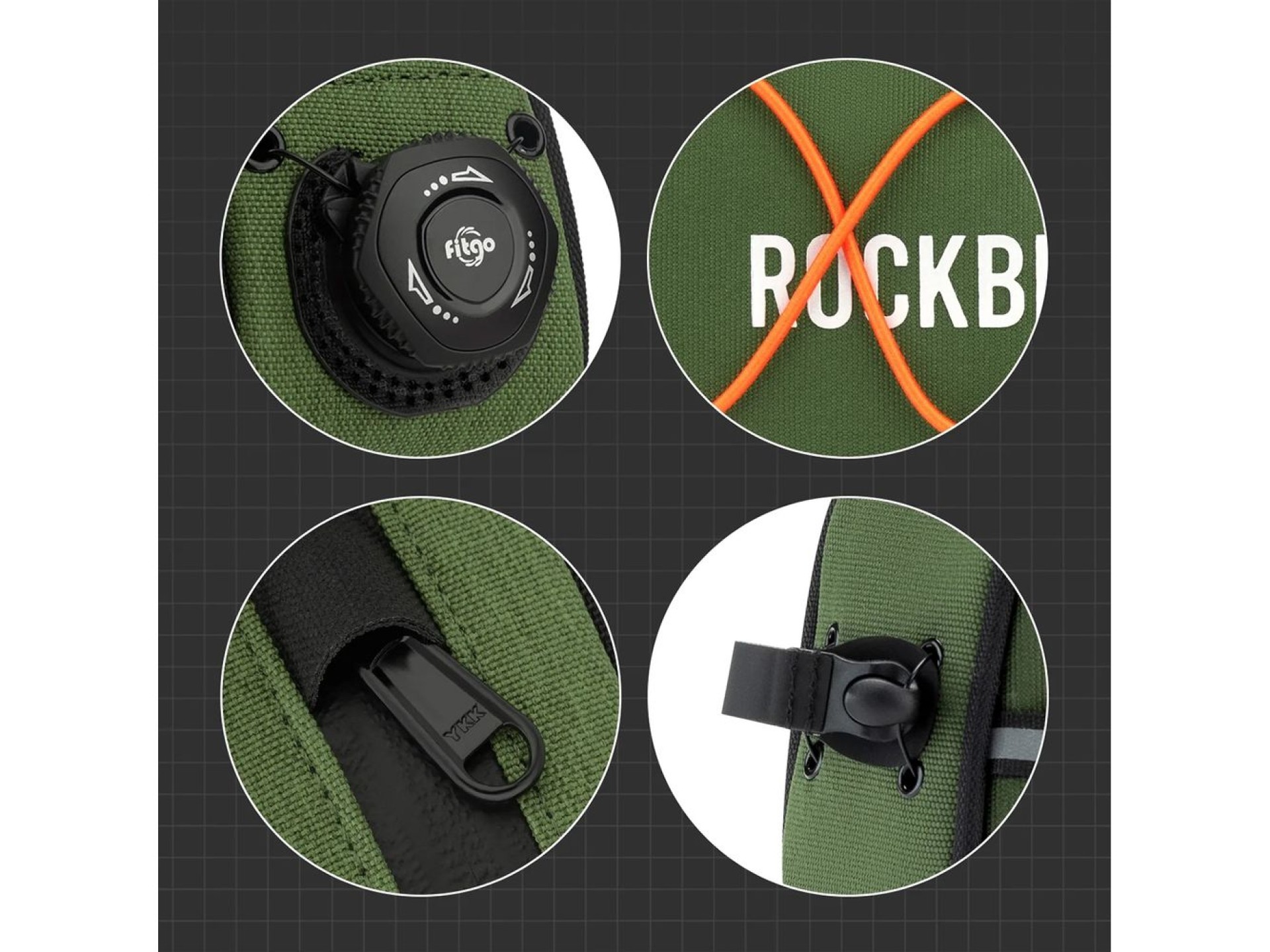 Bolsa de quadro impermeável Rockbros TL004 ROAD TO SKY 0,7 l - verde