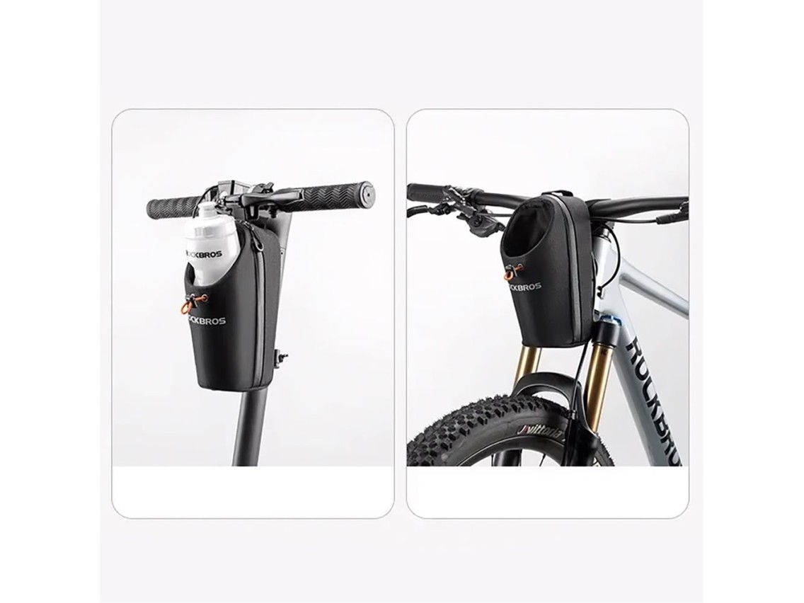Bolsa para manillar Rockbros P002 compatible con patinetes y bicicletas urbanas plegables, 1,5 L - N