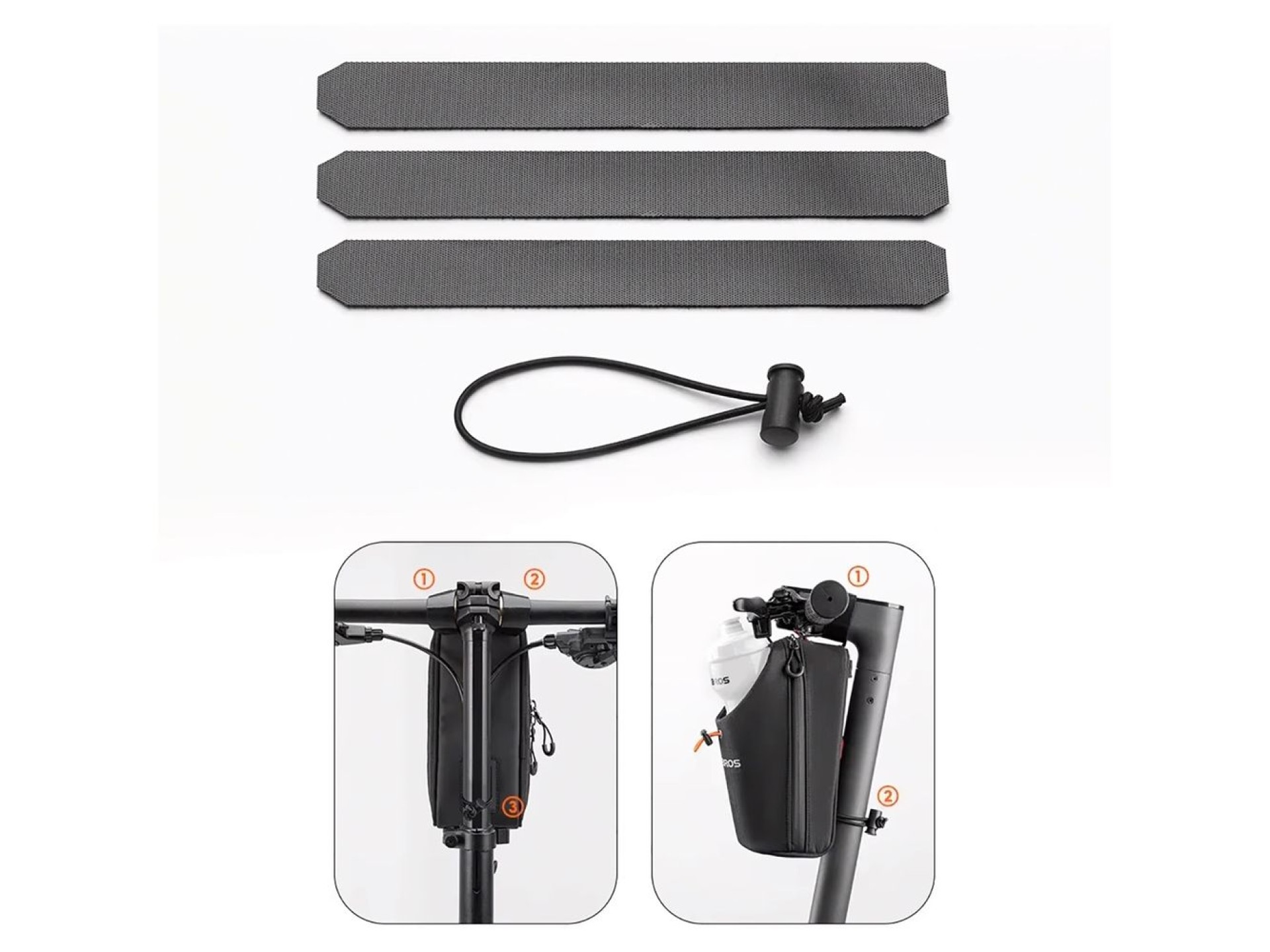 Bolsa para manillar Rockbros P002 compatible con patinetes y bicicletas urbanas plegables, 1,5 L - N