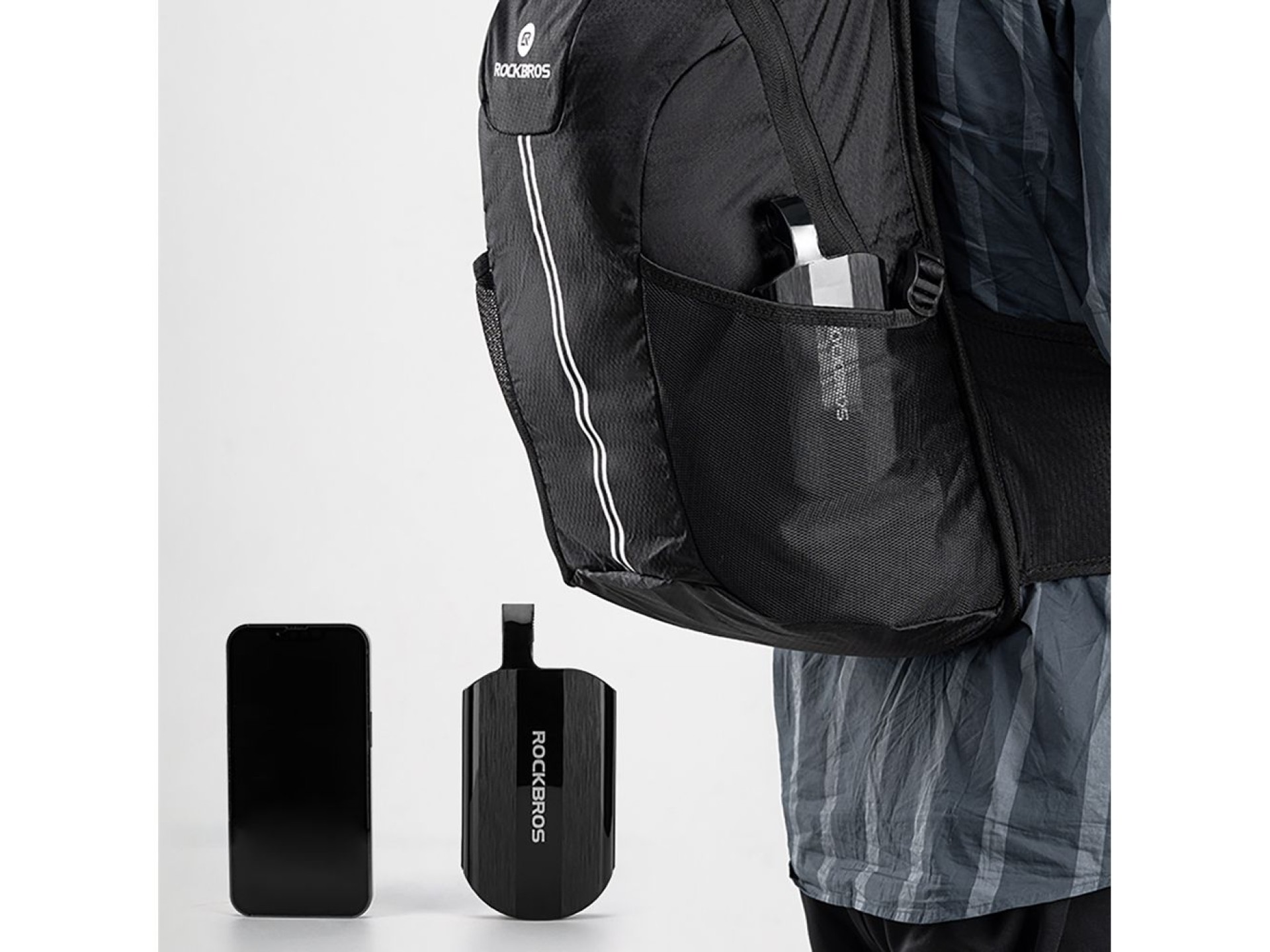 Conjunto de para-lamas telescópicos dobráveis ??Rockbros FK-810 para bicicleta - Preto