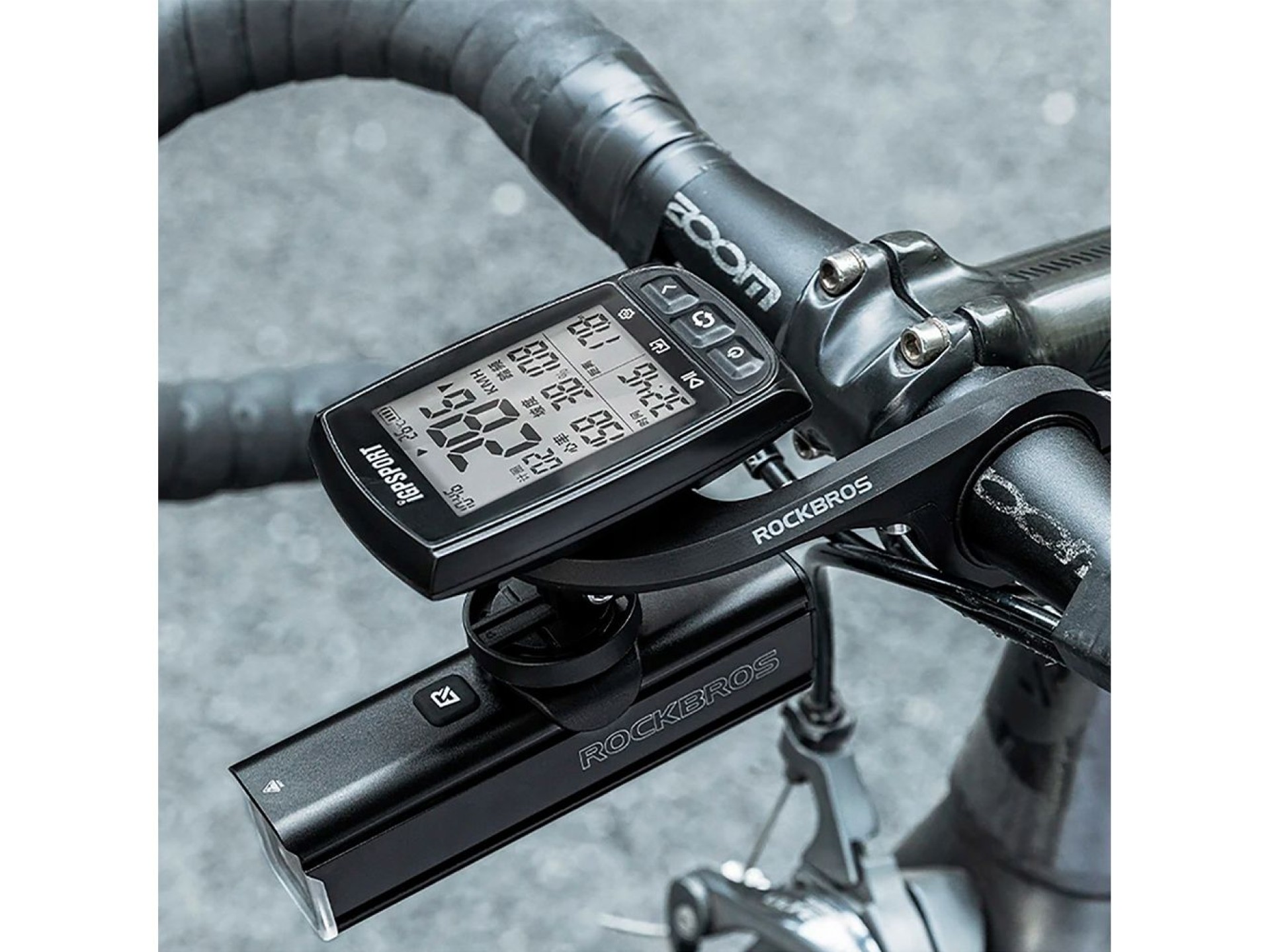 Suporte de bicicleta Rockbros 29210012001 para guiador Garmin - preto