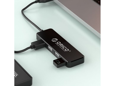 Esta��o de acoplamento Orico FL01 USB-A com 4 portas USB-A 2.0 - Preta