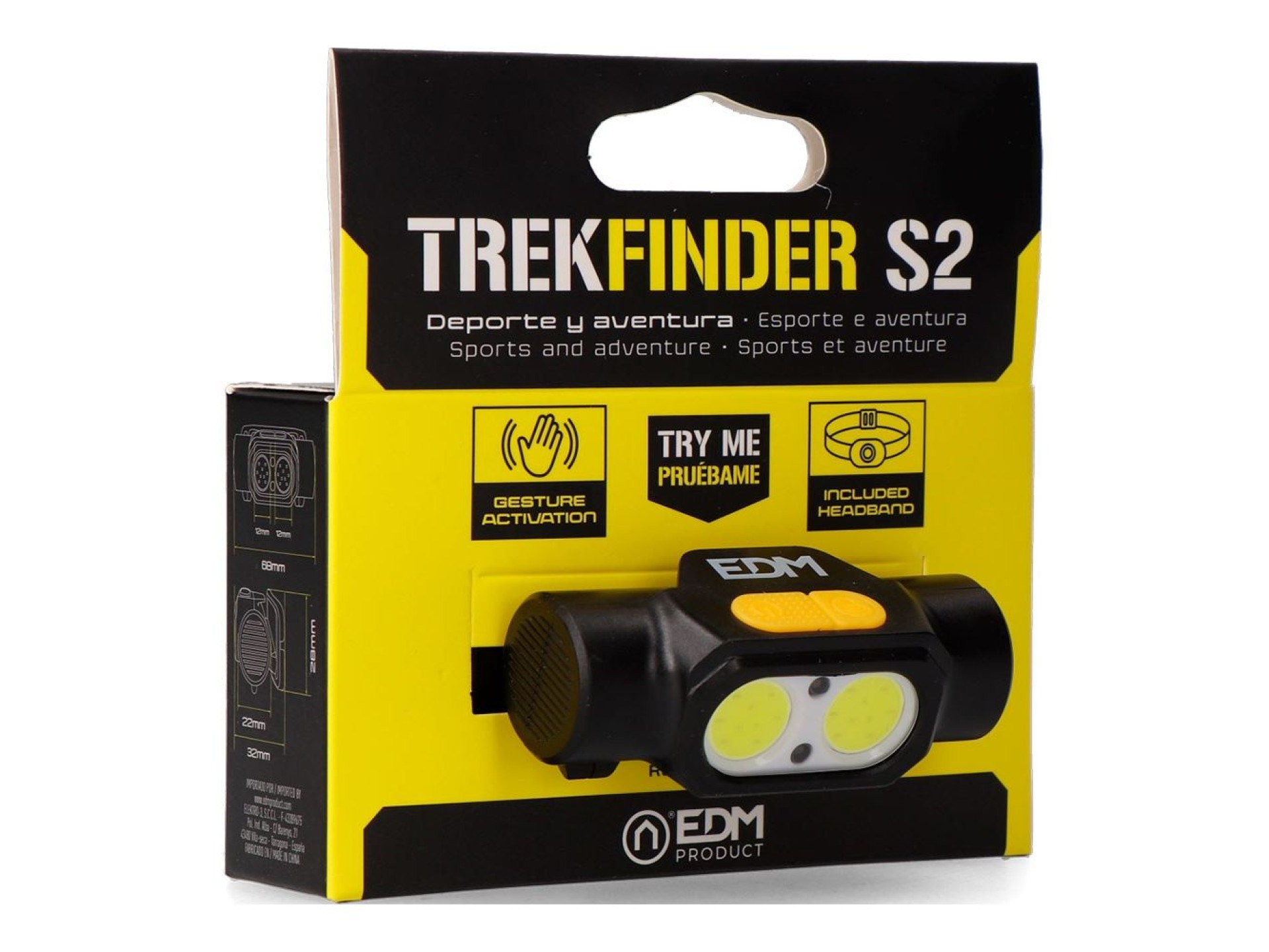 Lanterna de cabeça trekfinder s2, 250 lm, 3 w, com ativação por gestos