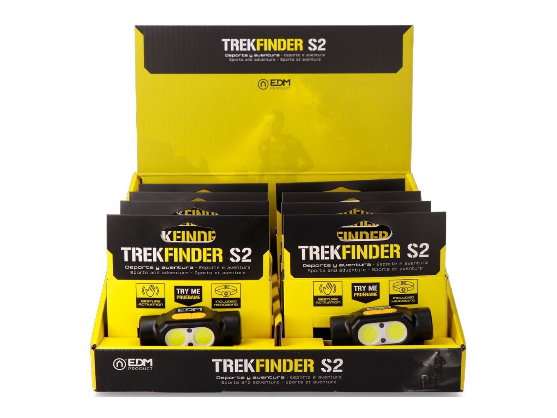 Lanterna de cabeça trekfinder s2, 250 lm, 3 w, com ativação por gestos