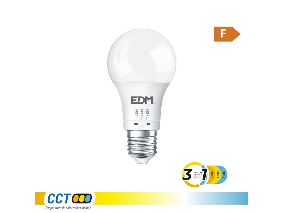 Bombilla standard led a60 e27, 10 w, 932 lm, 3cct, ø60 x 116 mm
