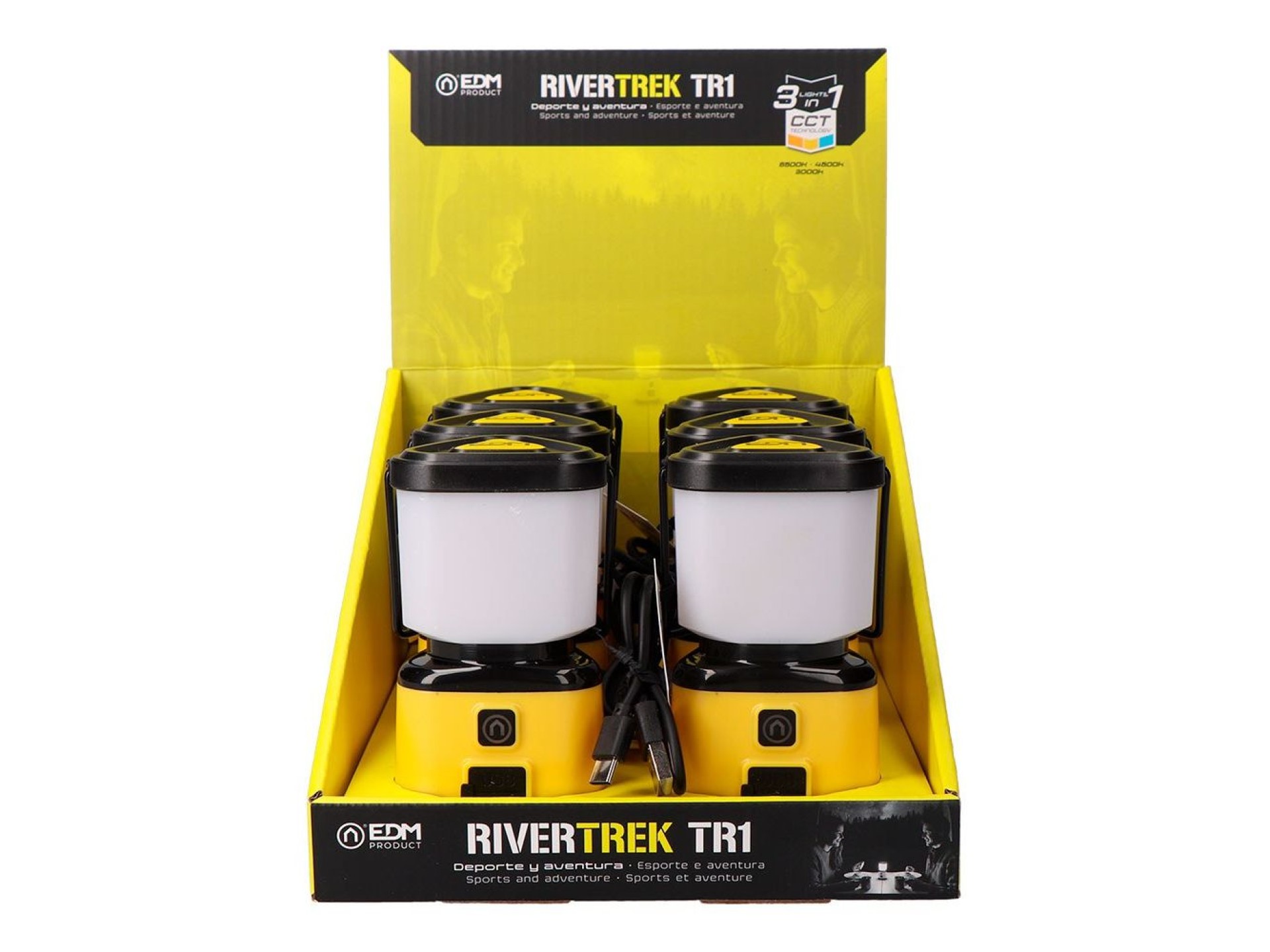 Lanterna recarregável rivertrek tr1, 500 lm, 5 w, 3 ctt, power bank