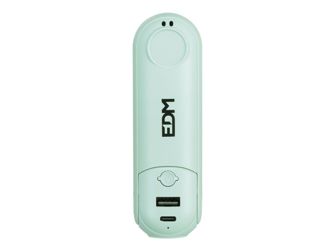 Foldable hand fan, flashlight, power bank, smartphone holder, assorted colors, 3.7 x 11.9 cm