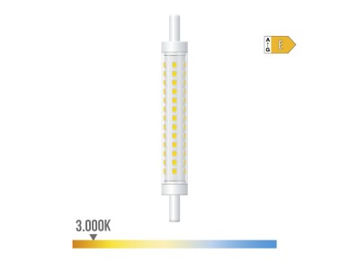 R7s led linear bulb 118 mm, 8 w, 900 lm, 3000 k warm light, dimmable, �15 x 118 mm