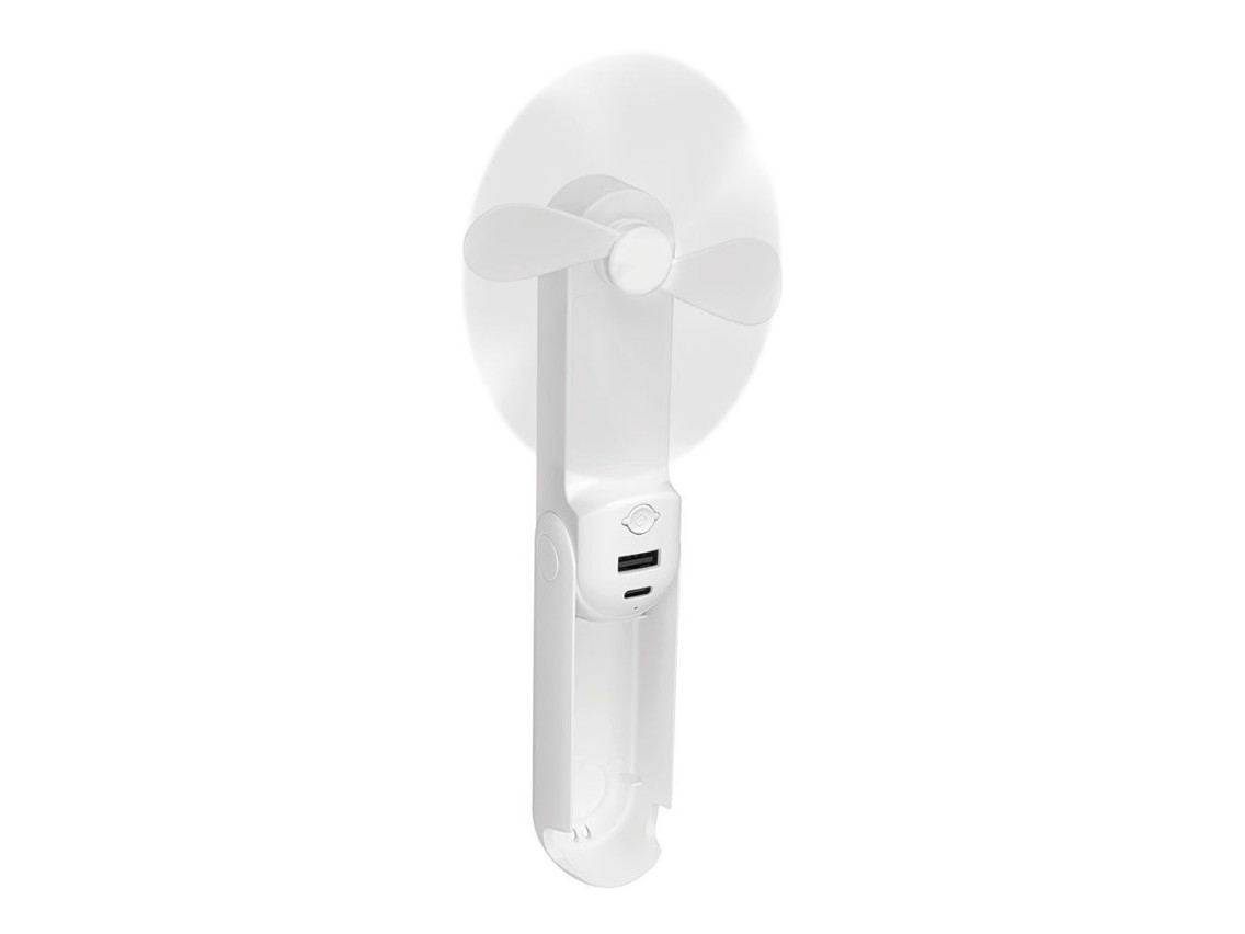 Foldable hand fan, flashlight, power bank, smartphone holder, assorted colors, 3.7 x 11.9 cm