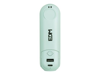 Ventilador de mano plegable, linterna,powerbank, soporte smartphone, colores surtidos, 3,7 x 11,9 cm