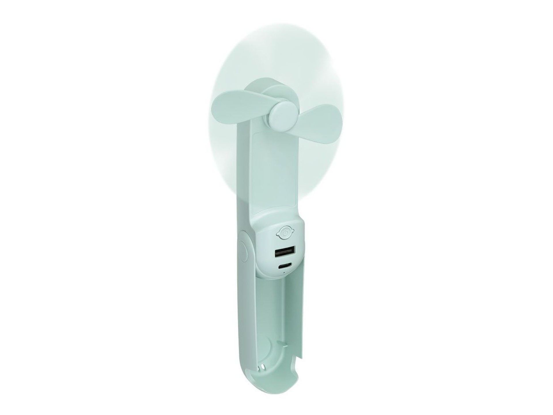 Foldable hand fan, flashlight, power bank, smartphone holder, assorted colors, 3.7 x 11.9 cm