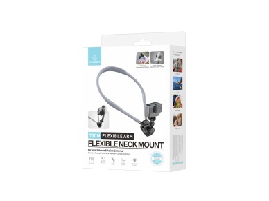 Techancy TI2346 Neck Support for Cameras and Mobile Phones with 70cm Flexible Arm, Hands-Free, Grey