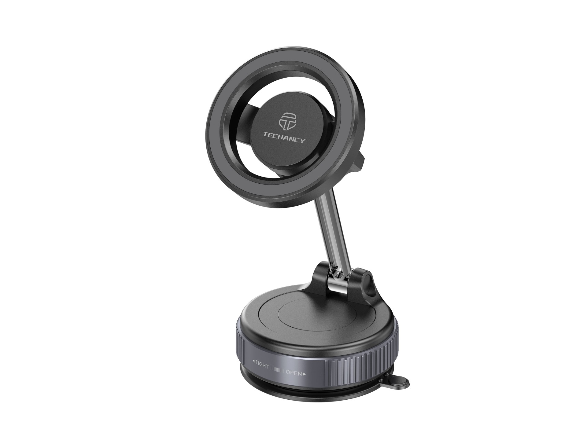 Techancy TI2348 Magnetic Car Mount with Vacuum Suction Cup, MagSafe Compatible, 360 Degree Rotation,
