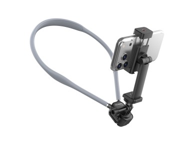 Techancy TI2346 Neck Support for Cameras and Mobile Phones with 70cm Flexible Arm, Hands-Free, Grey
