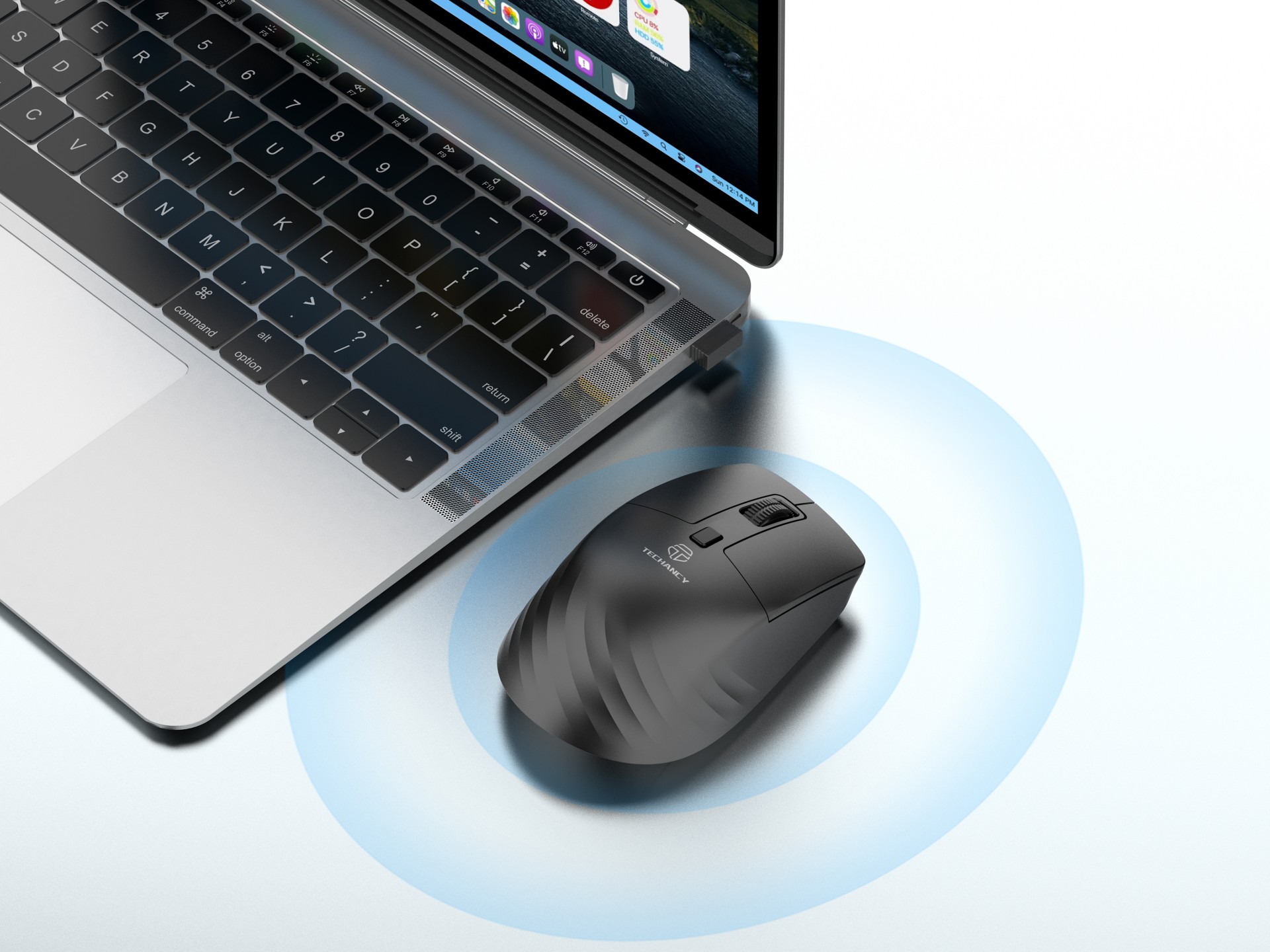 TECHANCY TJ6124 2.4 GHz Silent Wireless Mouse with USB Receiver