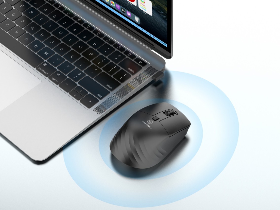 TECHANCY TJ6124 2.4 GHz Silent Wireless Mouse with USB Receiver