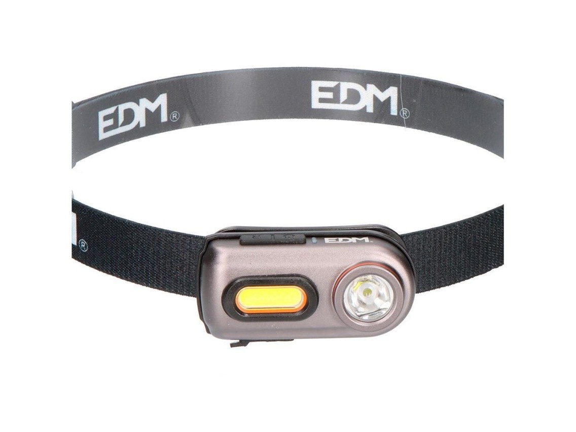 Lanterna led frontal recarregável, 2 leds, 400 lm, 5 w, 63 x 25 x 33 mm