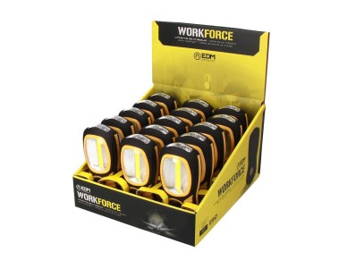 Lanterna led xl work force, dupla fun��o com gancho + �man 3 x aaa (pilhas inclu�das)
