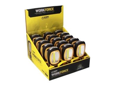 Lanterna led xl work force, dupla fun��o com gancho + �man 3 x aaa (pilhas inclu�das)