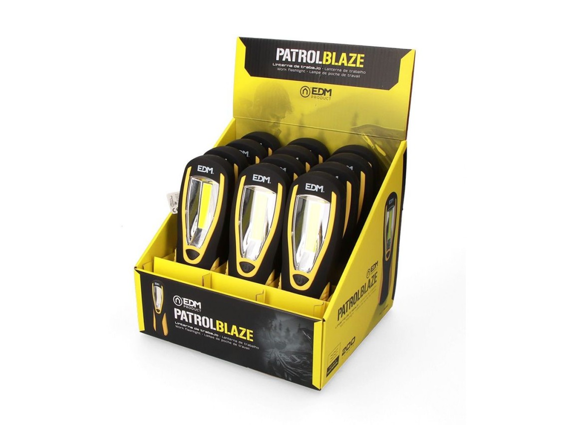 Lanterna led xl patrol blaze, 5 w 200 lm, com gancho + íman 3 x aa (pilhas incluídas)