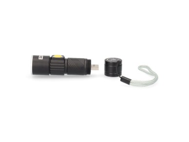 Mini lanterna com zoom 1 led 120lm/40lm/ flash 9.000k recarreg�vel com usb.