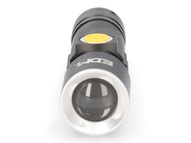 Mini lanterna com zoom 1 led 120lm/40lm/ flash 9.000k recarreg�vel com usb.