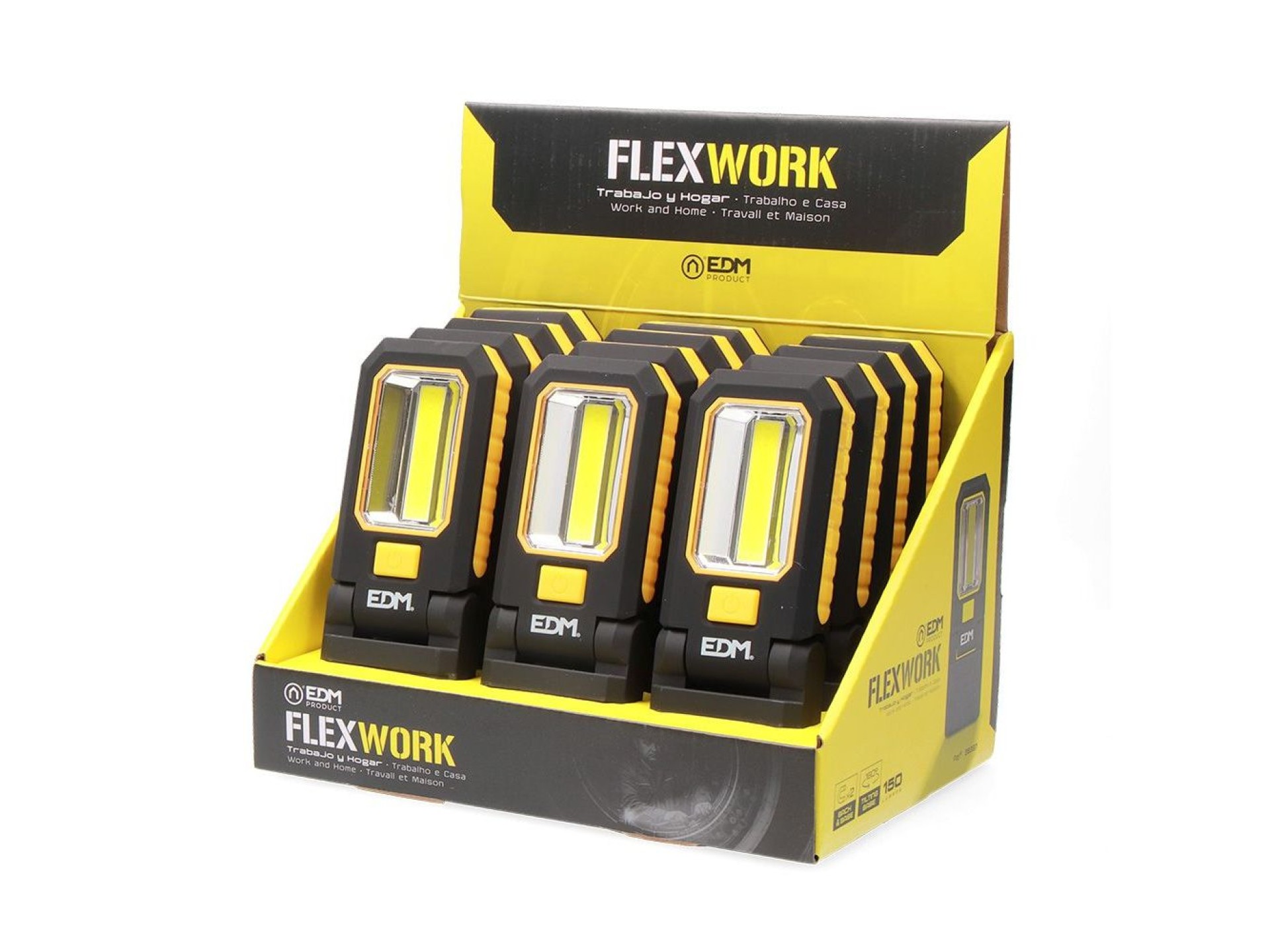 Lanterna led xl flex work 150 lm + 3 mini led 7 lm, com gancho + íman 3xaaa (incluídas)
