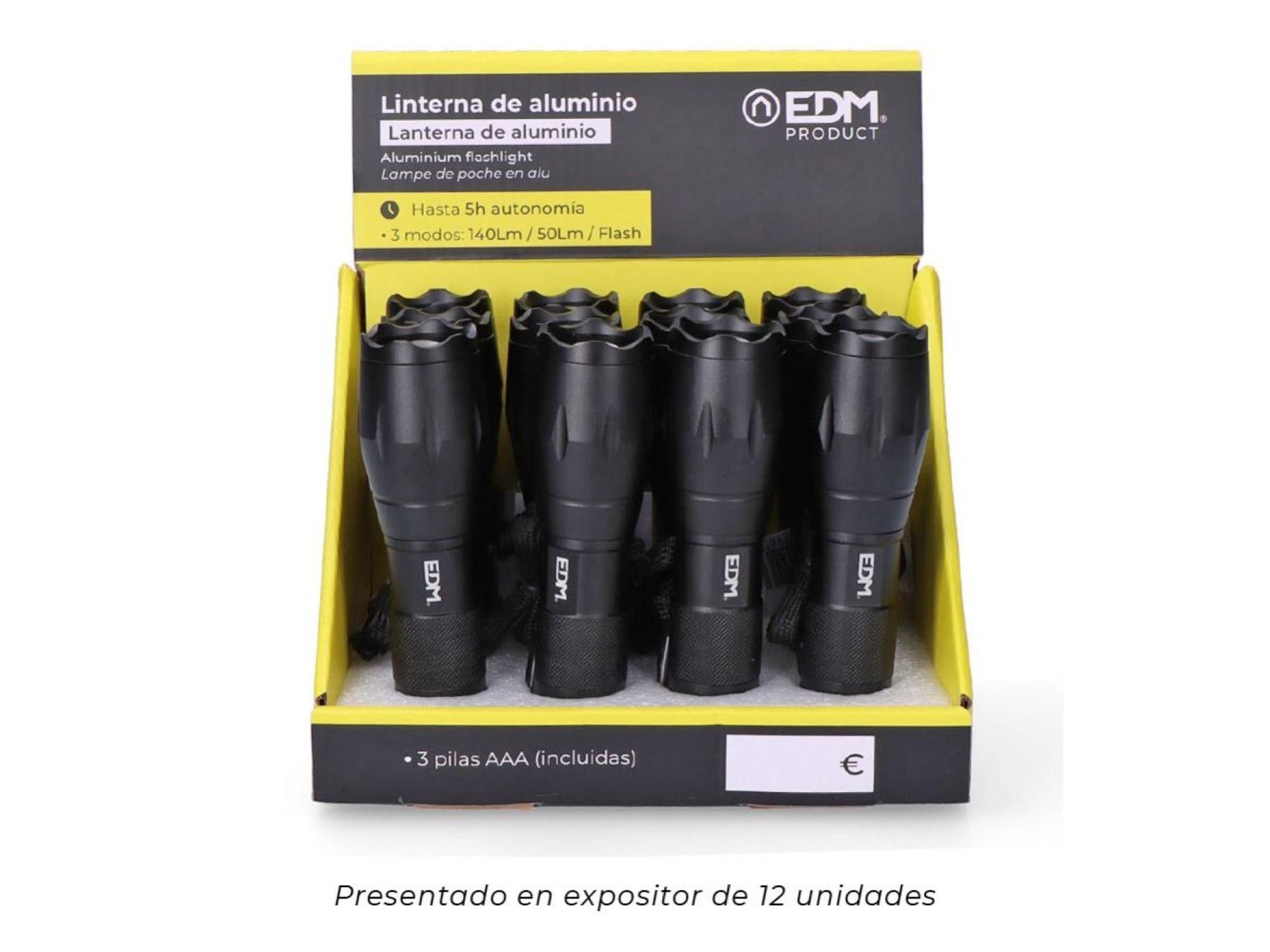 Lanterna led tactical force, zoom, alumínio, 3 w 140 lm 3xaaa (incluídas)