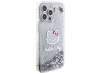 Capa Hello Kitty com glitter l�quido e pingente em formato de cabe�a de gatinho para iPhone 15 Pro M