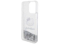 Capa Hello Kitty com glitter l�quido e pingente em formato de cabe�a de gatinho para iPhone 15 Pro M