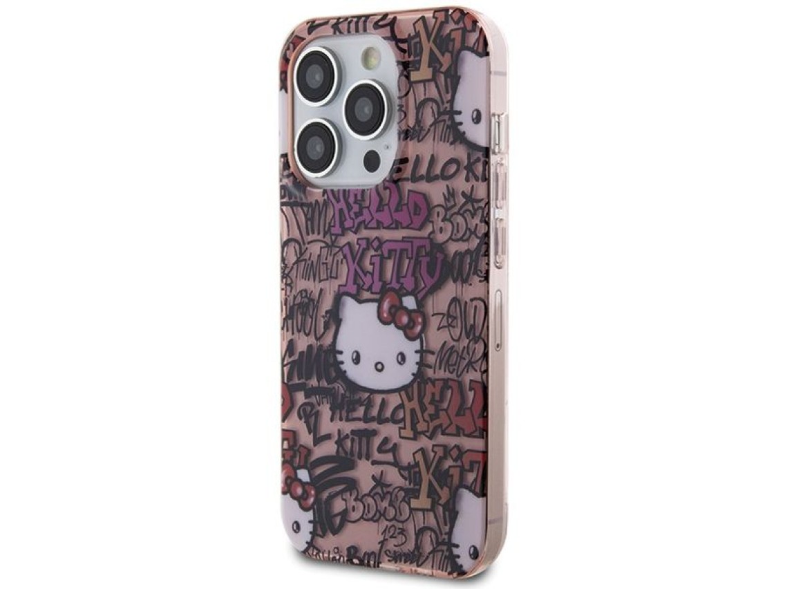 Hello Kitty IML Tags Graffiti case for iPhone 15 Pro - pink