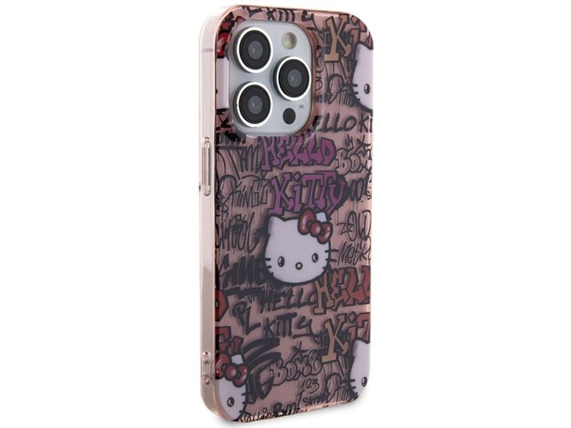 Hello Kitty IML Tags Graffiti case for iPhone 15 Pro - pink