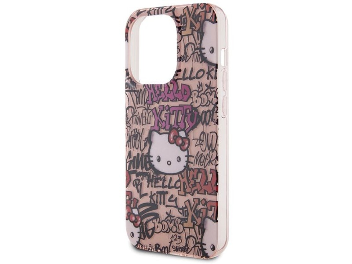 Hello Kitty IML Tags Graffiti case for iPhone 15 Pro - pink