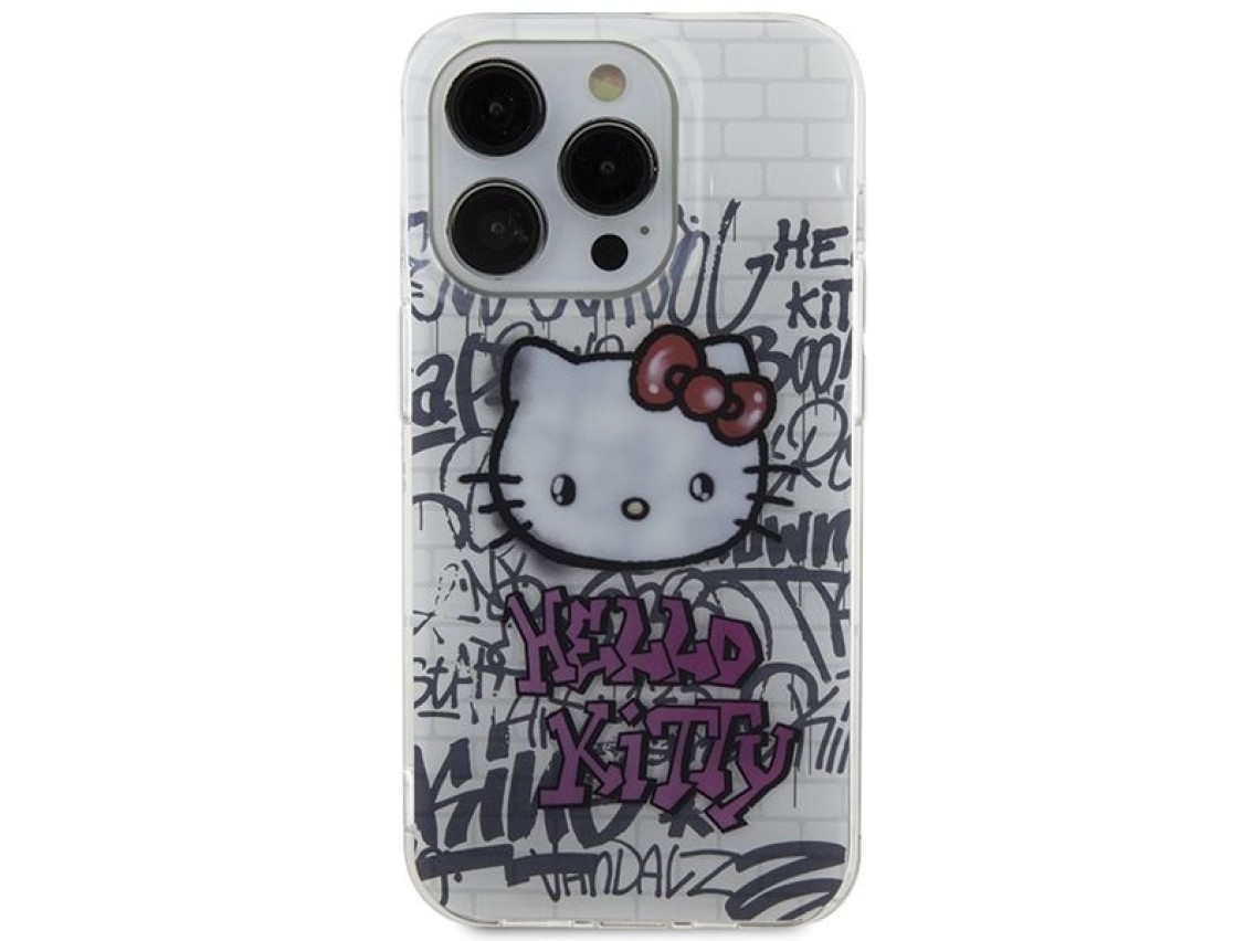 Hello Kitty IML Kitty On Bricks Graffiti case for iPhone 13 Pro / 13 - white