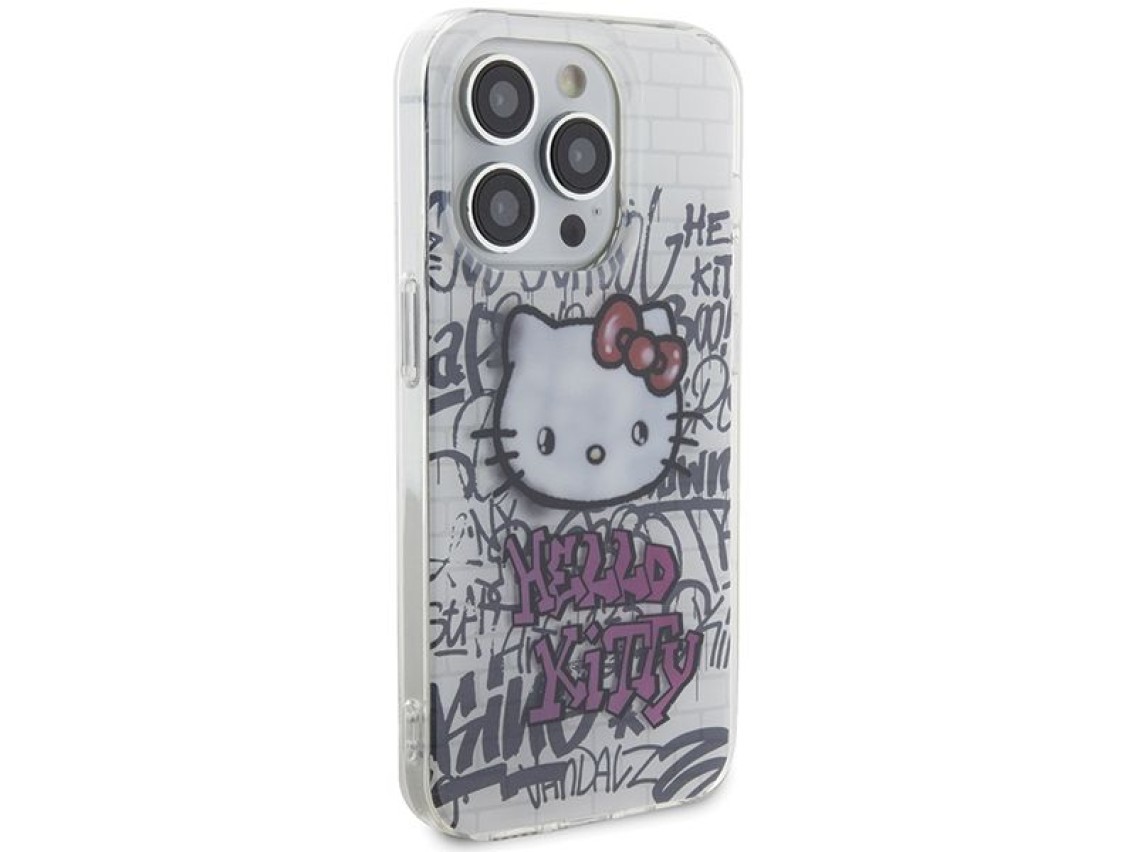 Hello Kitty IML Kitty On Bricks Graffiti case for iPhone 13 Pro / 13 - white