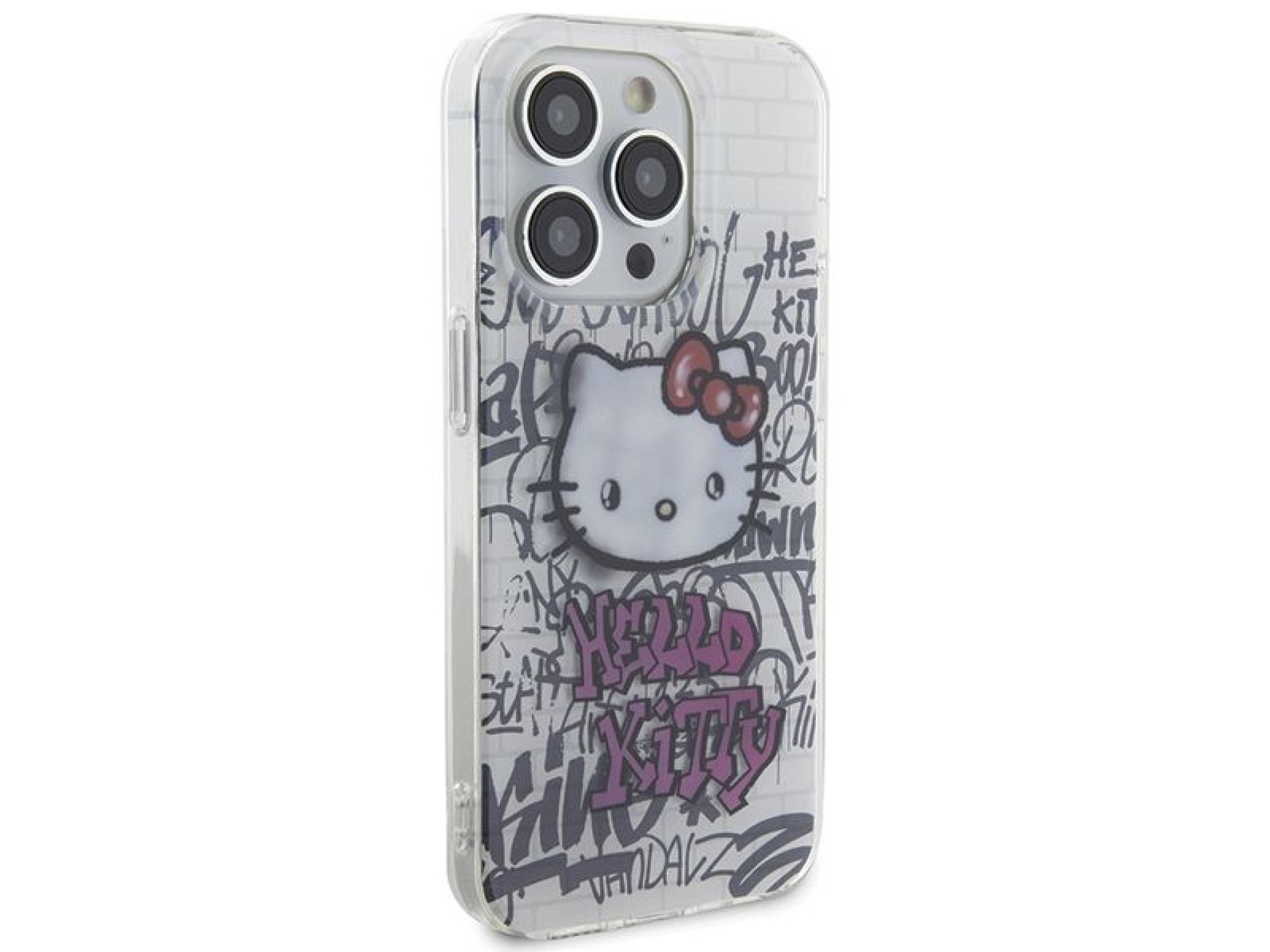 Capa Hello Kitty IML Kitty On Bricks Graffiti para iPhone 14 Pro - branca